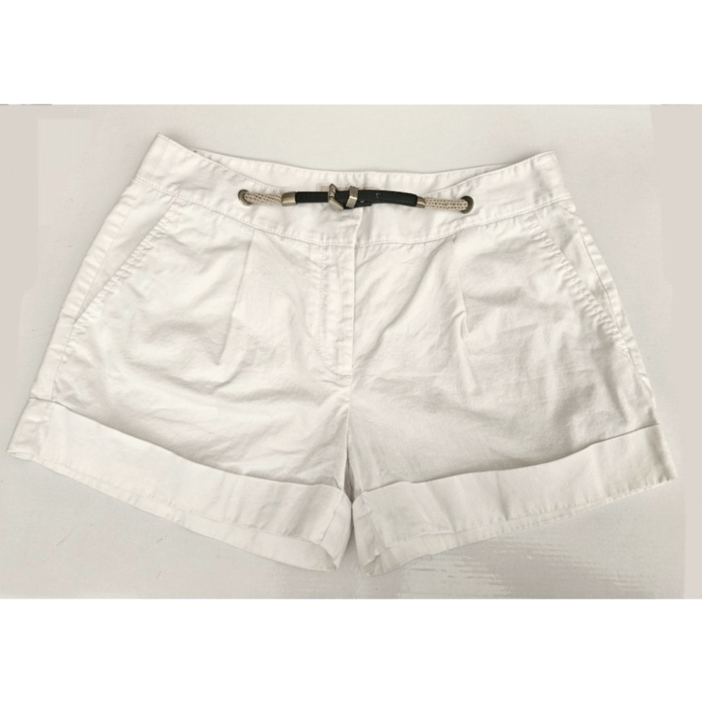 Michael kors white roll up shorts with belt size 4